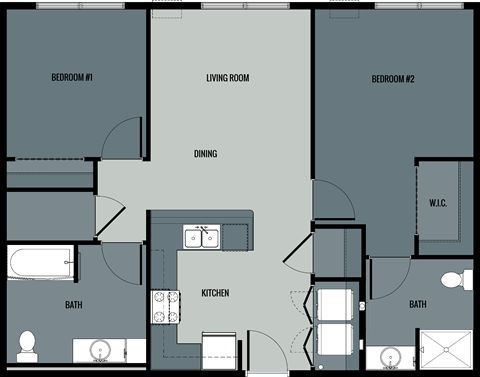 the blueprint of a floor plan of a apartment